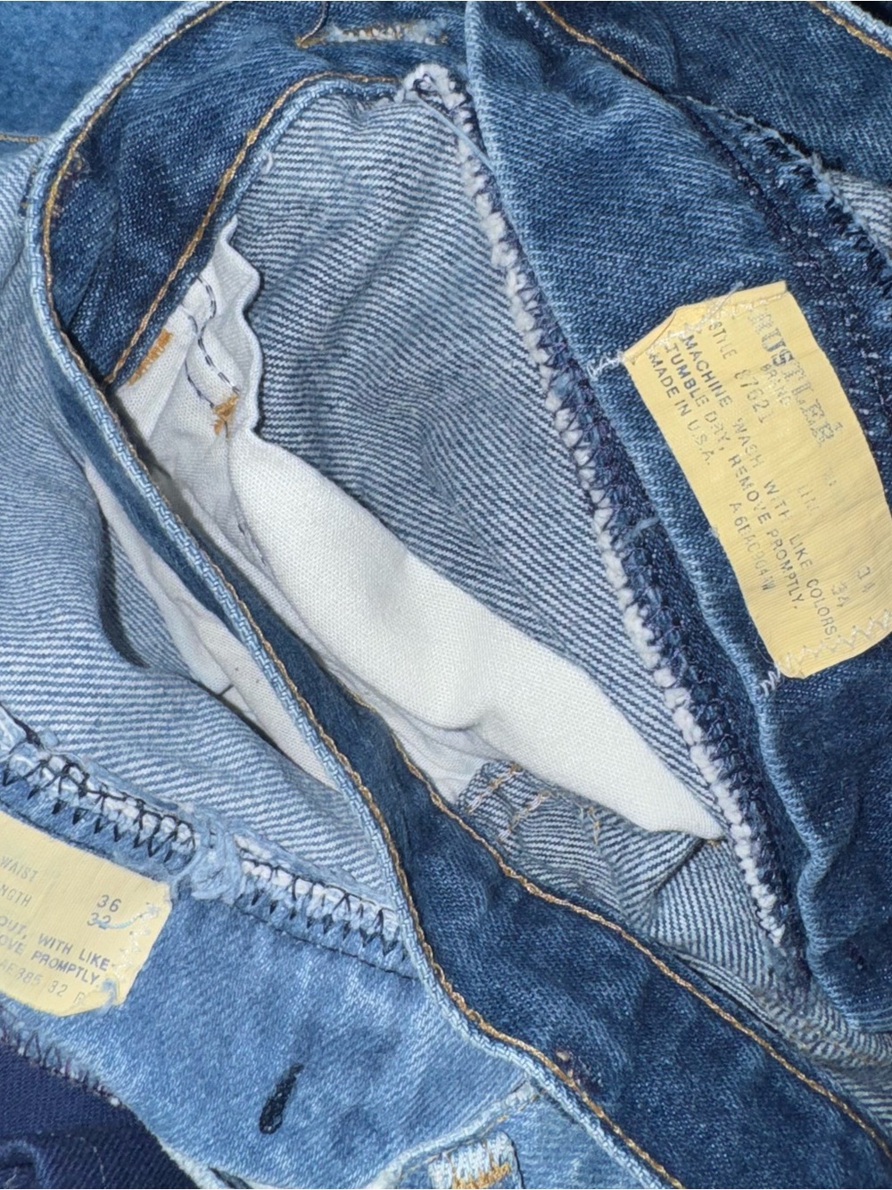 Vintage USA Made Rustler Jeans Lot All Size 36 w Denim Western Workwear 8 Pairs - Picture 6 of 6